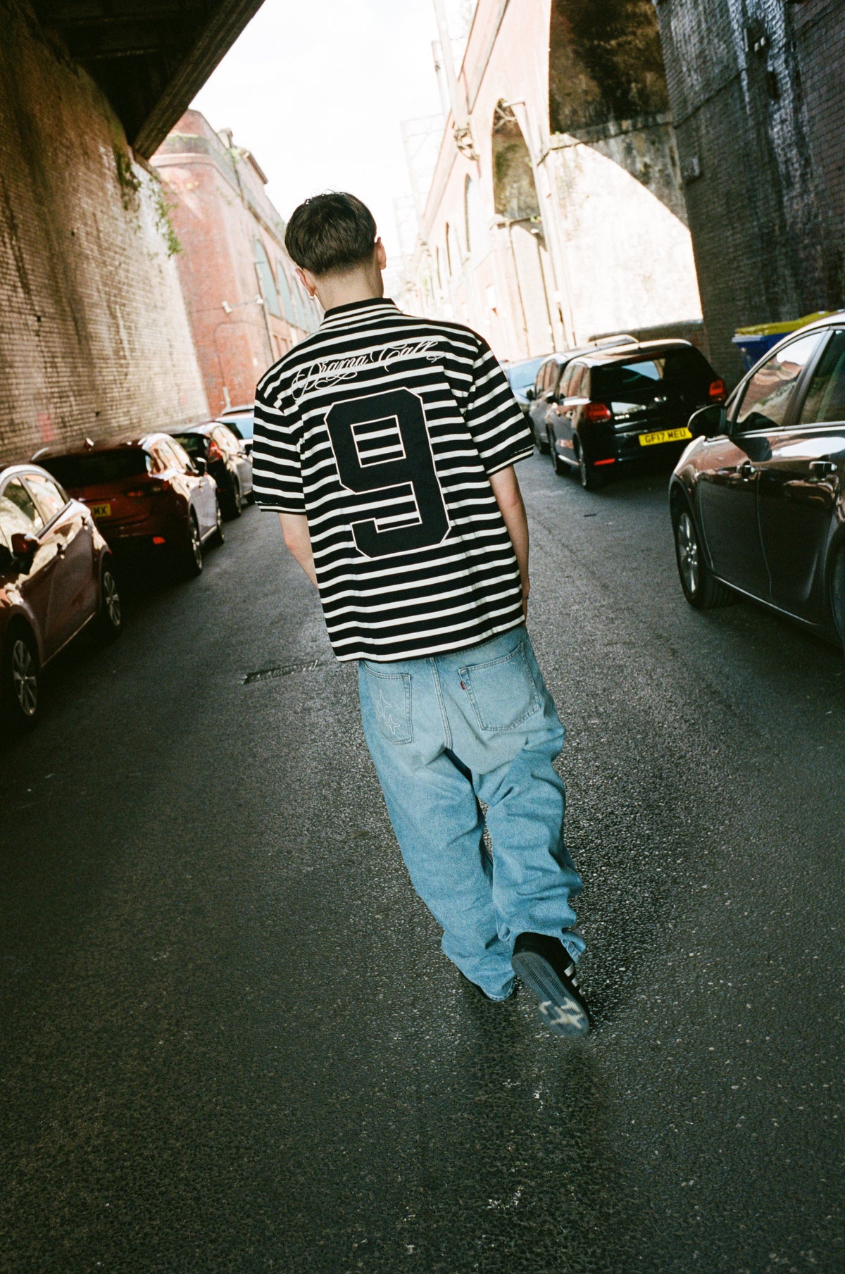 NO.9 STRIPE HEAVY POLO (BLACK) - New