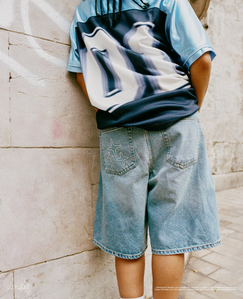 JUMBO JORTS (LIGHT BLUE WASH)