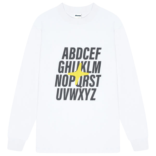 ALPHABET LONGSLEEVE TEE (WHITE)