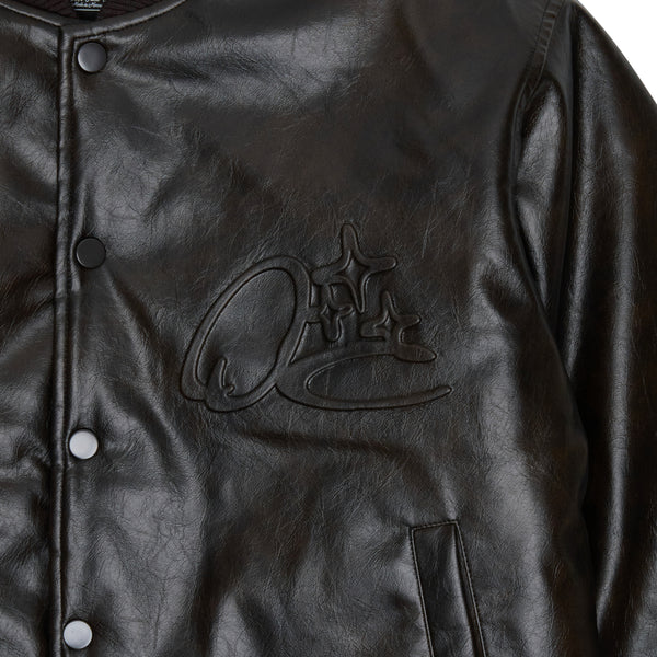 BLACK SCRIBBLE LEATHER JACKET