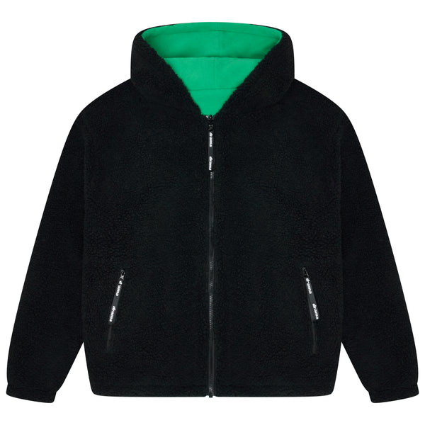 REVERSIBLE HOODED FLEECE (GREEN)