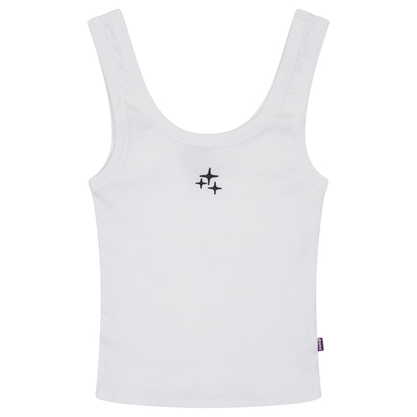 WHITE WOMENS STAR TANK VEST
