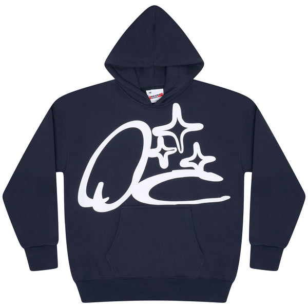 NAVY SCRIBBLE HOOD