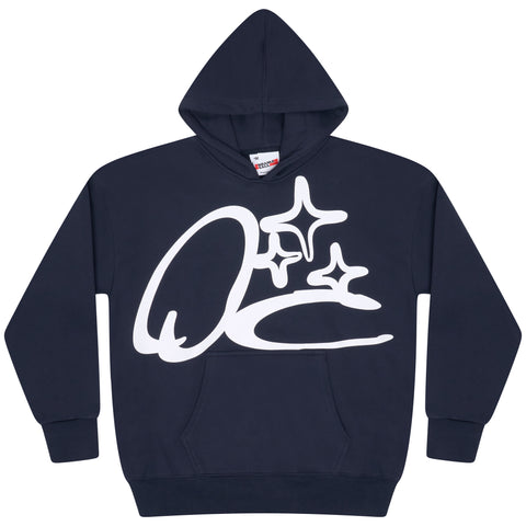 NAVY SCRIBBLE HOOD