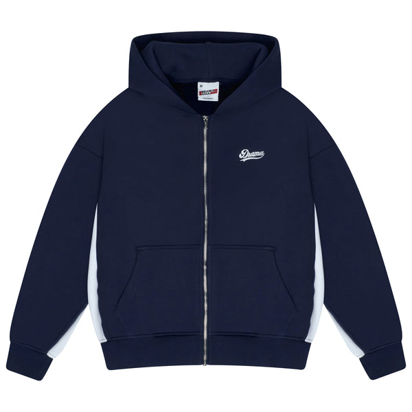 MOB NAVY SCRIPT ZIP UP HEAVY HOOD