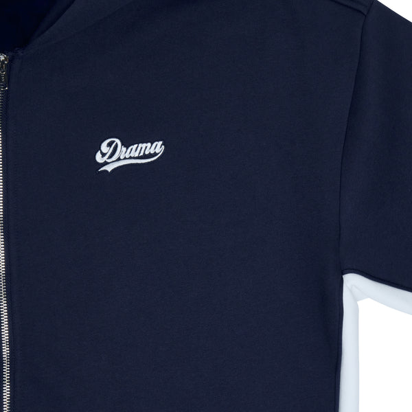 MOB NAVY SCRIPT ZIP UP HEAVY HOOD