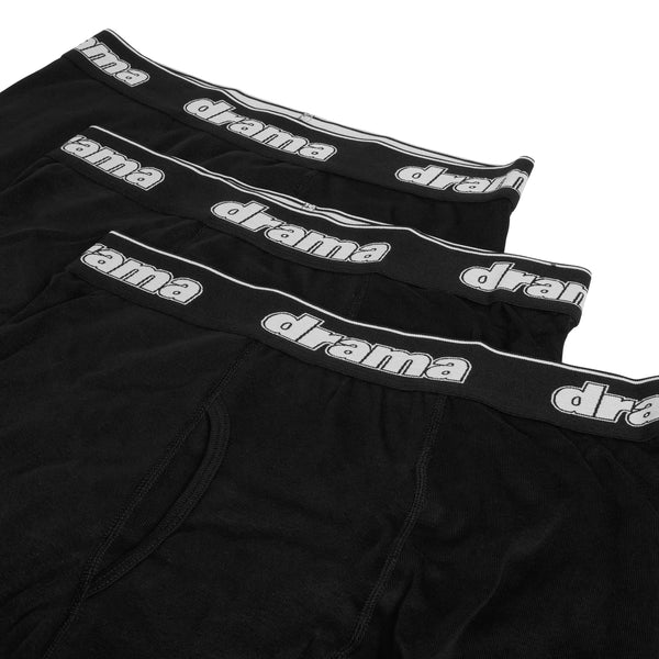MEN'S BLACK BOXER BRIEFS (3 PACK)