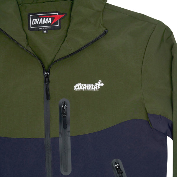 ARMY GREEN N NAVY SHELL JACKET