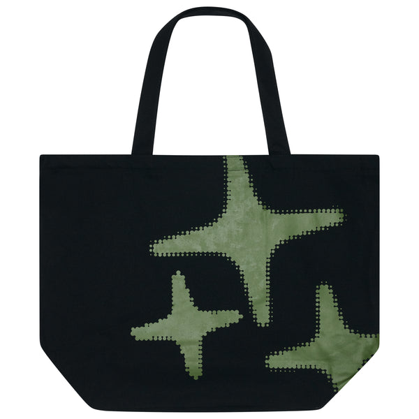 BLACK N GREEN HALFTONE TOTE BAG