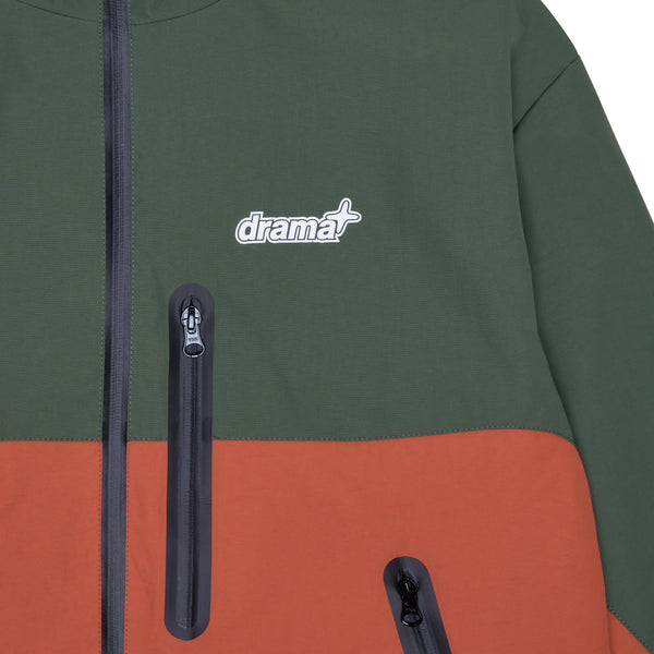RUST N GREEN HEAVY SHELL RAIN JACKET