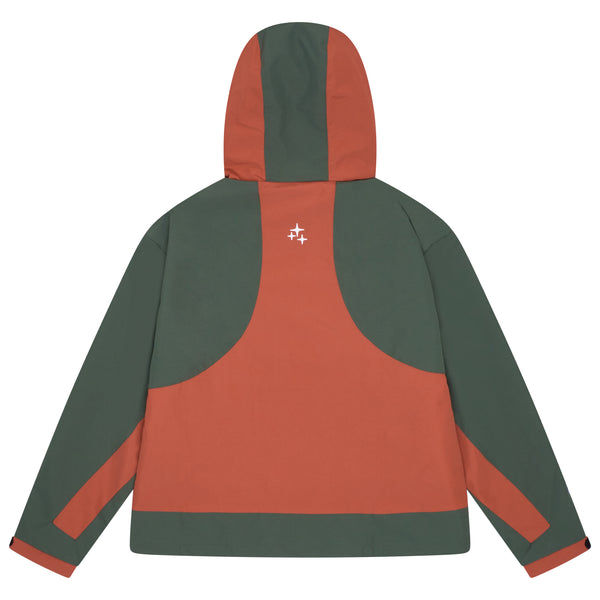 RUST N GREEN HEAVY SHELL RAIN JACKET