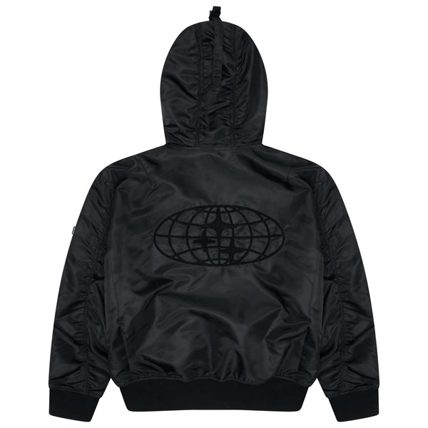 HOODED FLIGHT JACKET (BLACK)