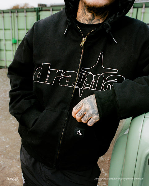 BLACK HEAVY CANVAS GRAFT JACKET