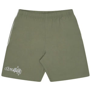 ARMY GREEN LINE-STAR NYLON SHORTS