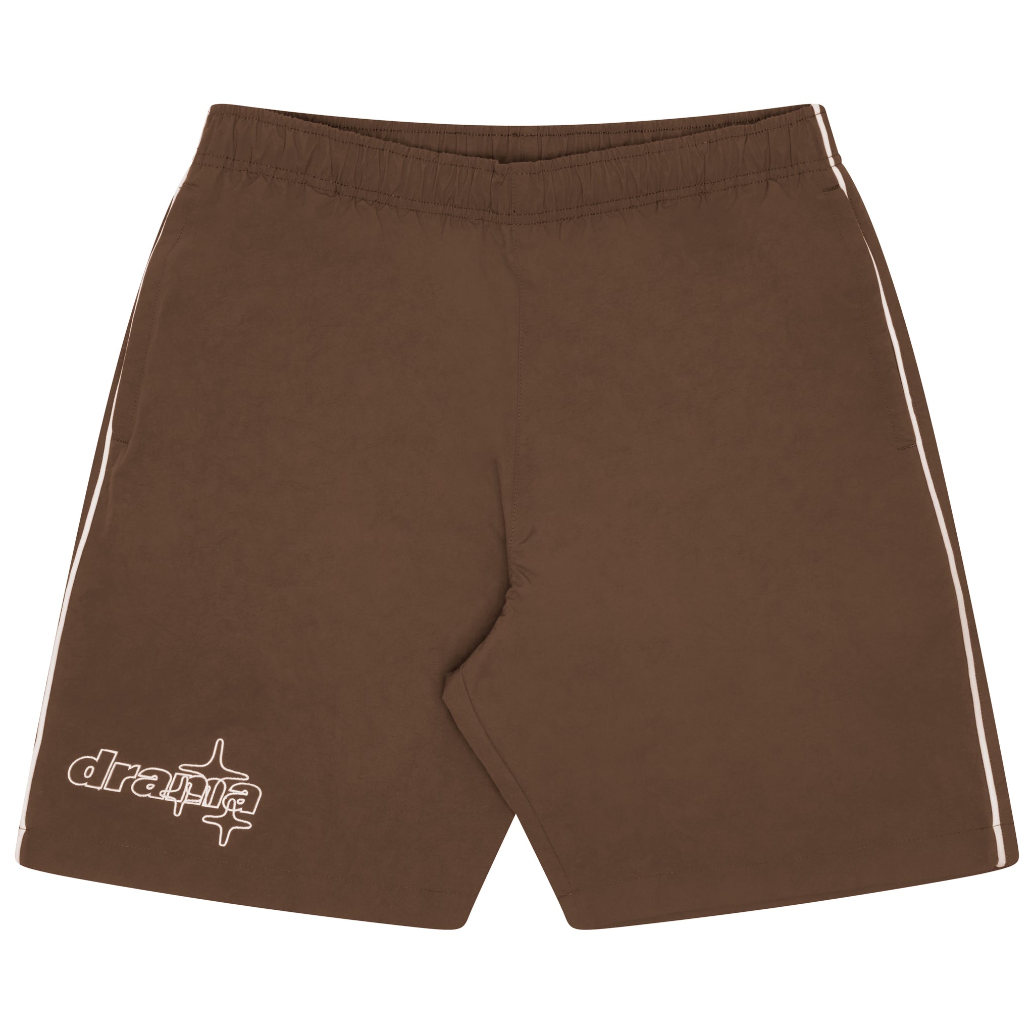 ESPRESSO BROWN LINE-STAR NYLON SHORTS