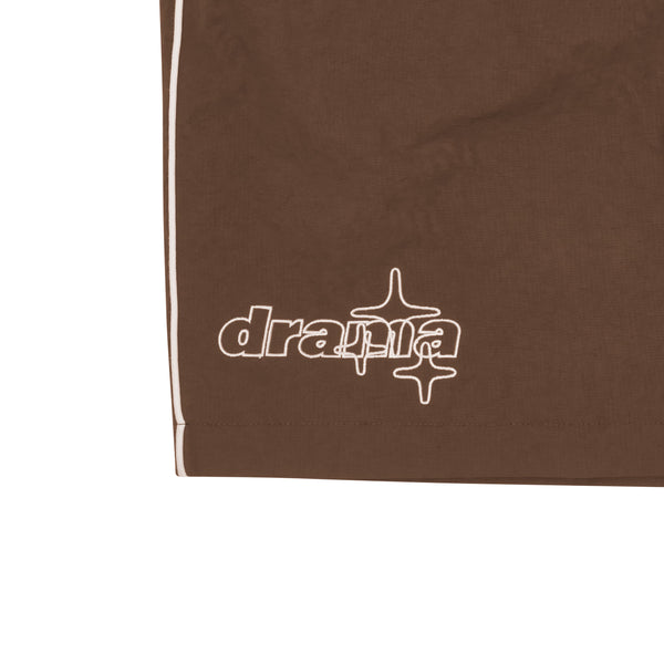ESPRESSO BROWN LINE-STAR NYLON SHORTS