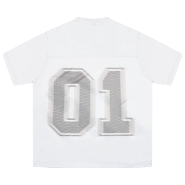 WHITE N GREY OVAL 01' JERSEY