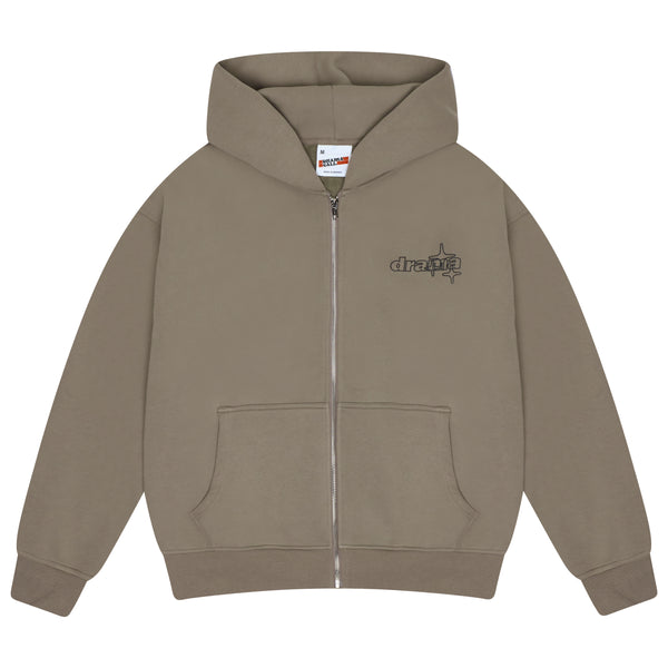 ASH BROWN LINE-STA ZIP UP HEAVY HOOD