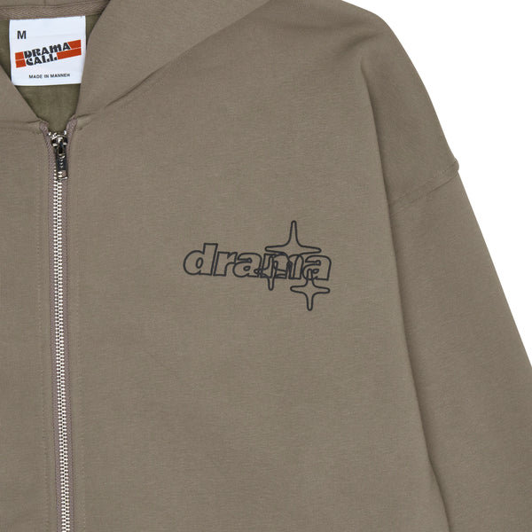 ASH BROWN LINE-STA ZIP UP HEAVY HOOD