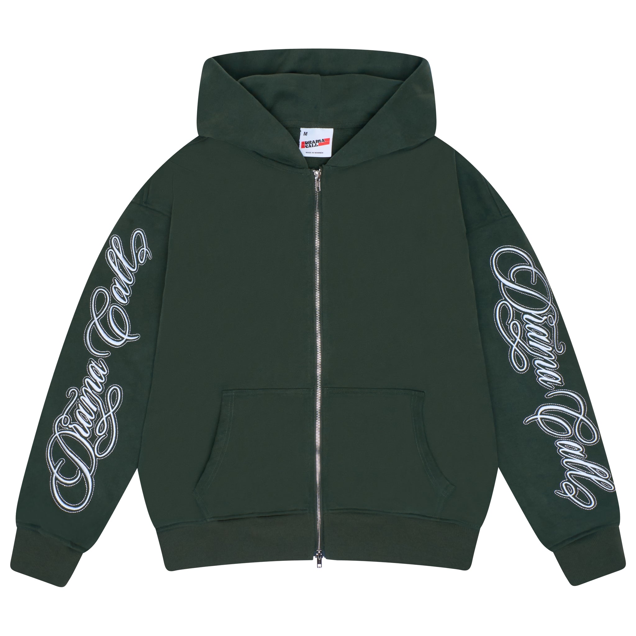 ARM SCRIBBLE ZIP UP HOOD (BOTTLE GREEN)
