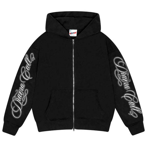 ARM SCRIBBLE HEAVY ZIP UP HOOD (BLACK)