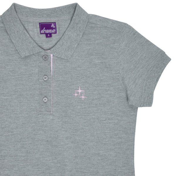 GREY N PINK STA WOMENS POLO
