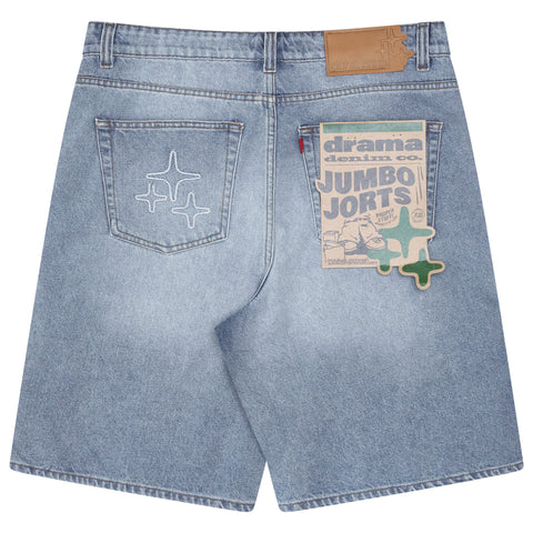 JUMBO JORTS (LIGHT BLUE WASH)