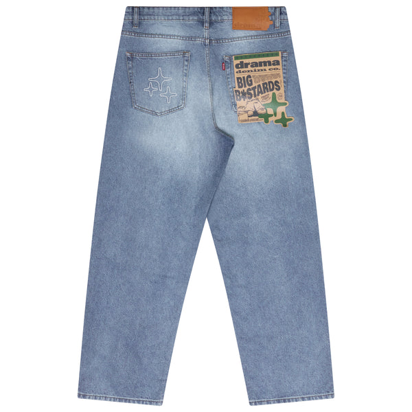 BIG B*STARDS LIGHT BLUE WASH DENIM (BAGGY FIT)