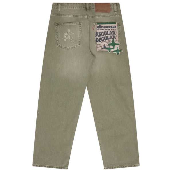 REGULAR DEGULAR GREEN WASH DENIM (REGULAR FIT)