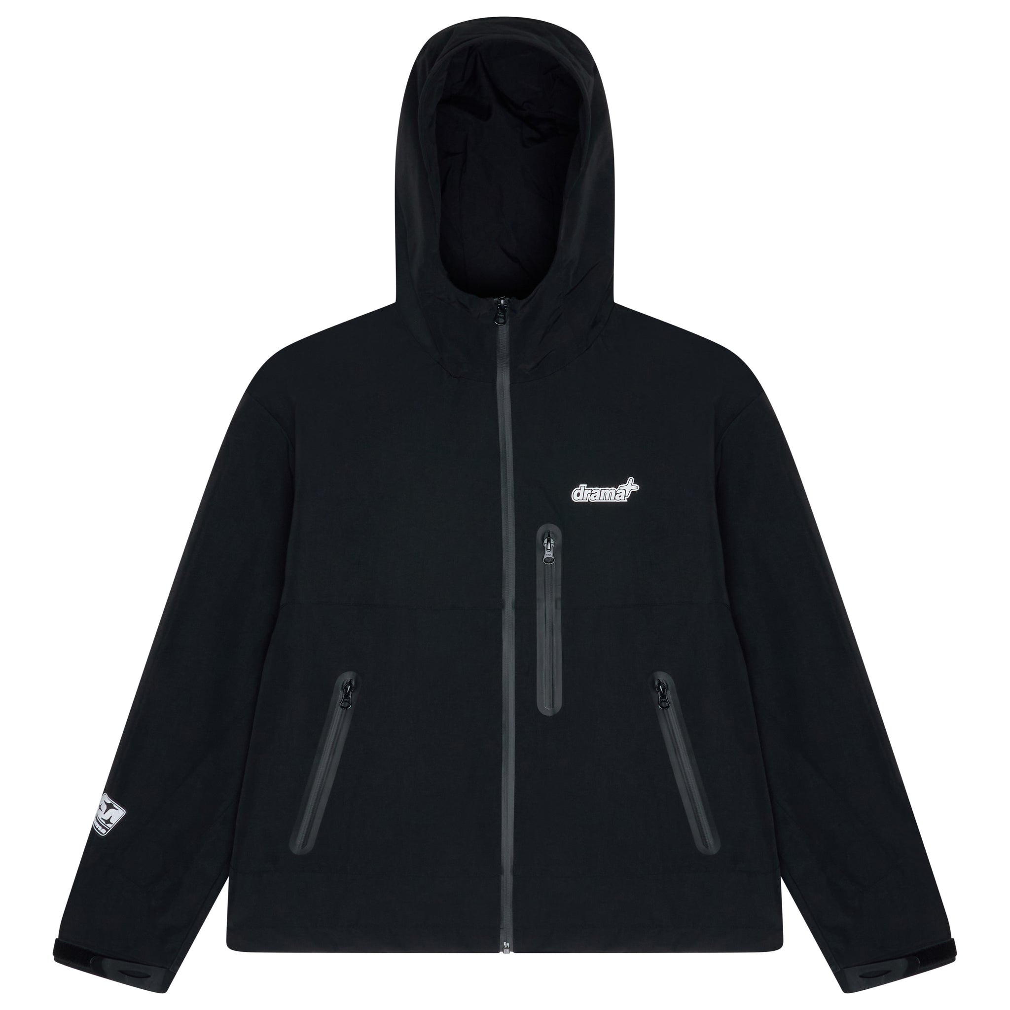 BLACK HEAVY SHELL RAIN JACKET