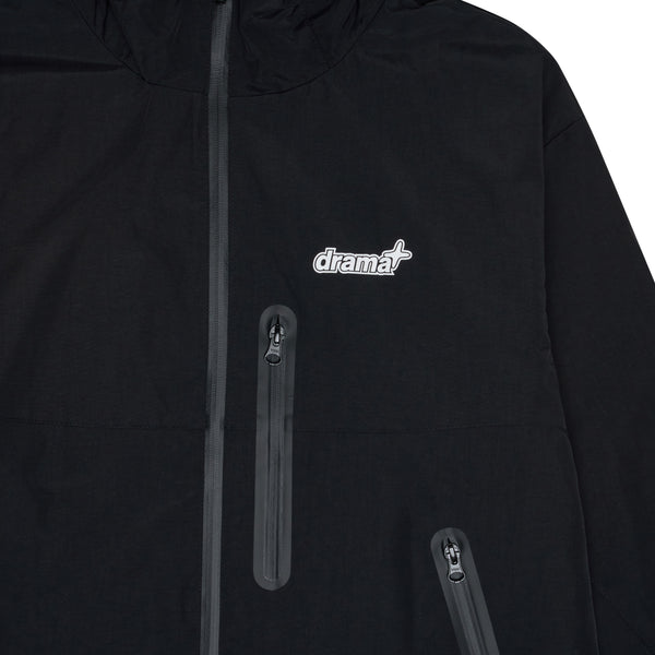 BLACK HEAVY SHELL RAIN JACKET