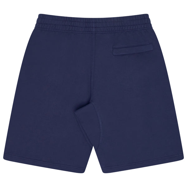 NAVY DISTRESSED COLLEGE SHORTS