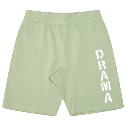 SAGE GREEN STENCIL COTTON SHORTS