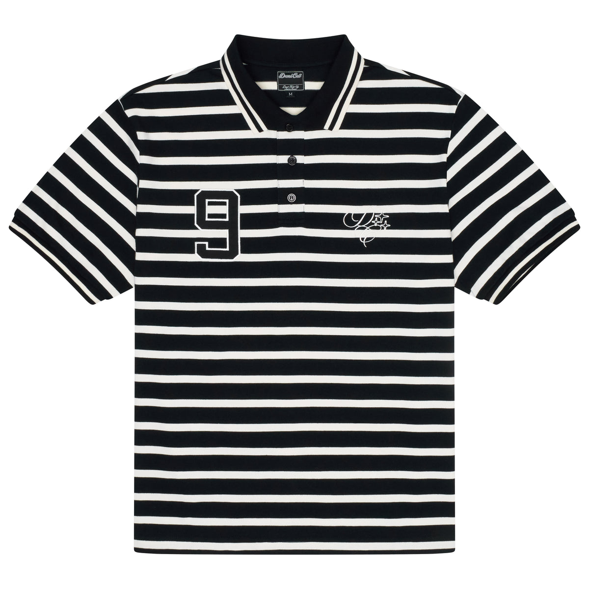 NO.9 STRIPE HEAVY POLO (BLACK) - New