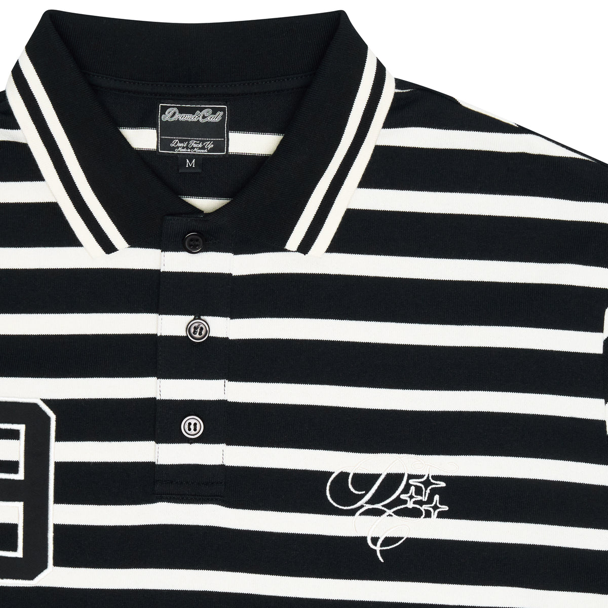 NO.9 STRIPE HEAVY POLO (BLACK) - New