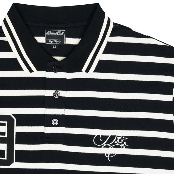 NO.9 STRIPE HEAVY POLO (BLACK)