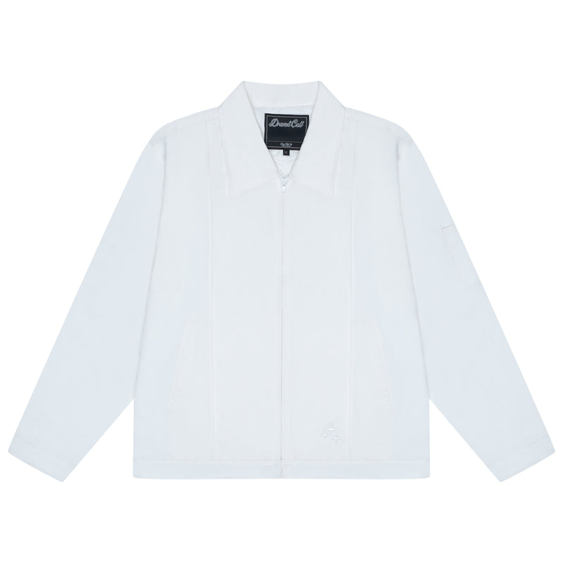 WHITE PLEATED STA JACKET