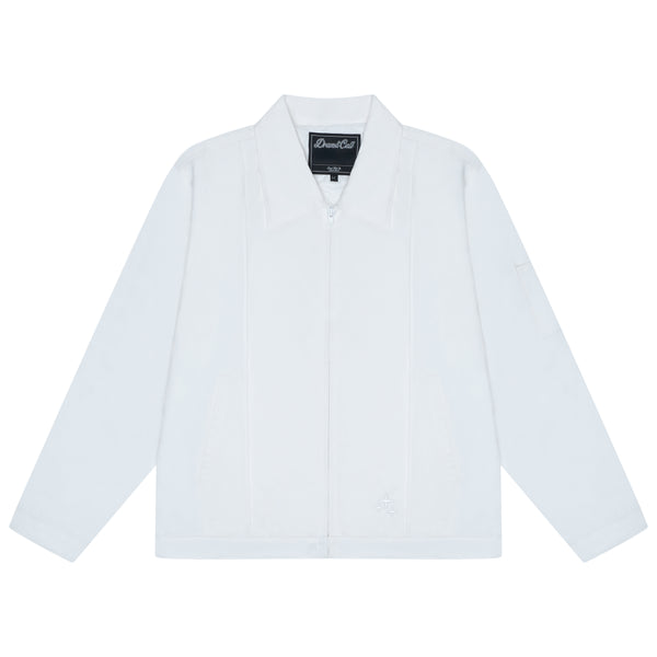 WHITE PLEATED STA JACKET