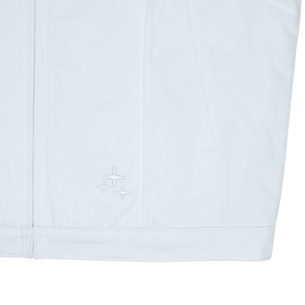 WHITE PLEATED STA JACKET
