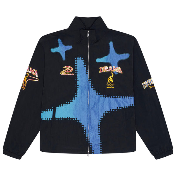 NAVY OLYMPIC NYLON TRACK TOP