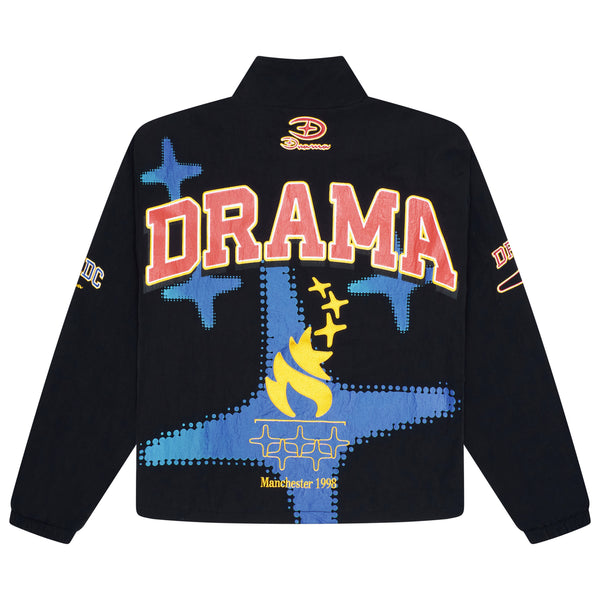 NAVY OLYMPIC NYLON TRACK TOP