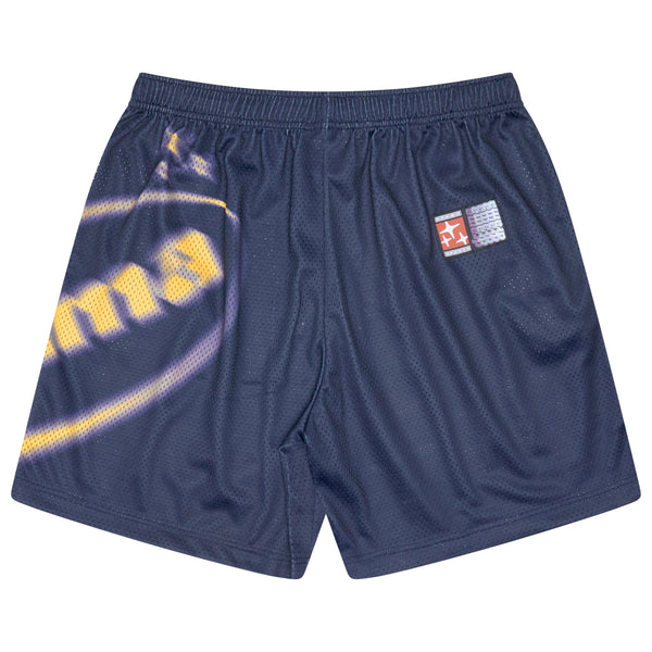 NAVY N YELLA OVAL MESH BASKETBALL SHORTS