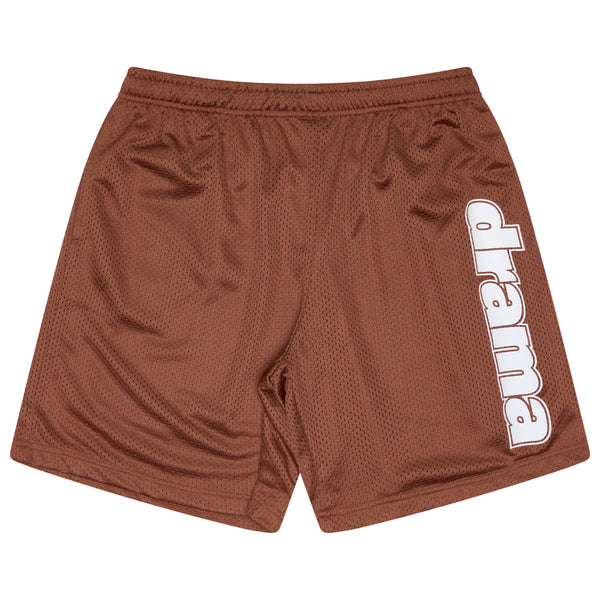 RUST ORANGE STAPLE MESH BASKETBALL SHORTS