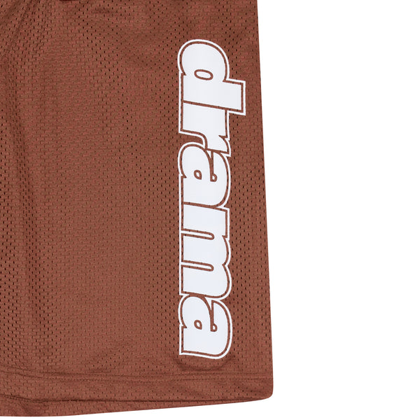 RUST ORANGE STAPLE MESH BASKETBALL SHORTS