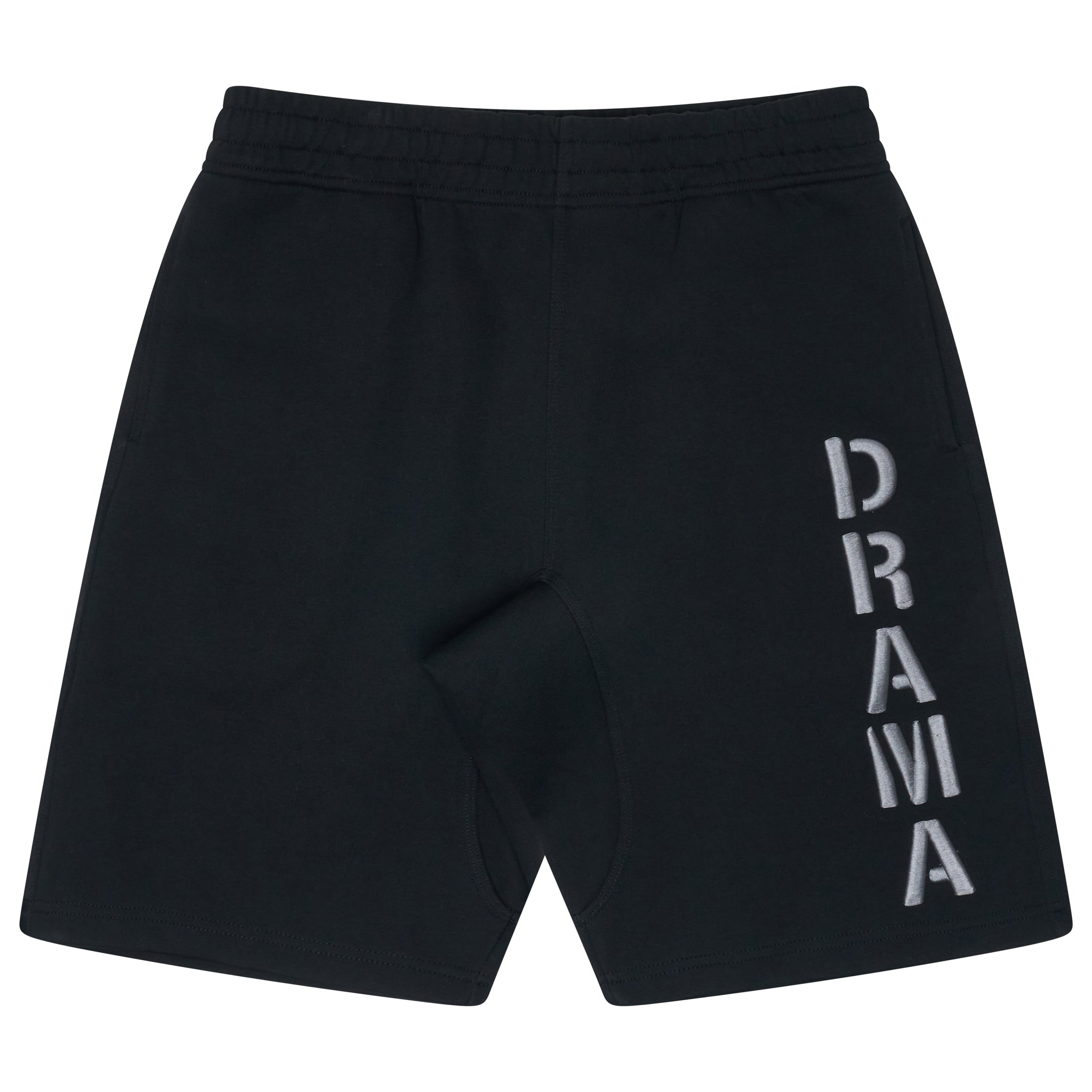 BLACK STENCIL COTTON SHORTS