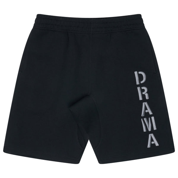 BLACK STENCIL COTTON SHORTS