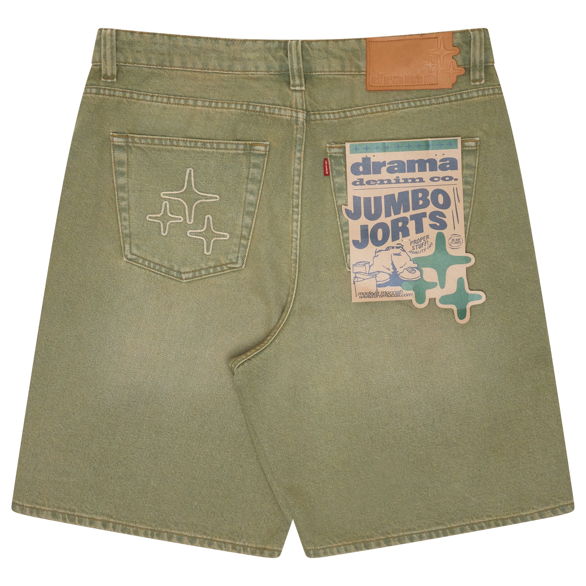 JUMBO JORTS (GREEN WASH)