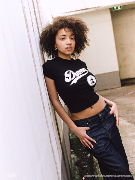 ENEMY SCRIPT WOMENS BABY TEE (BLACK)