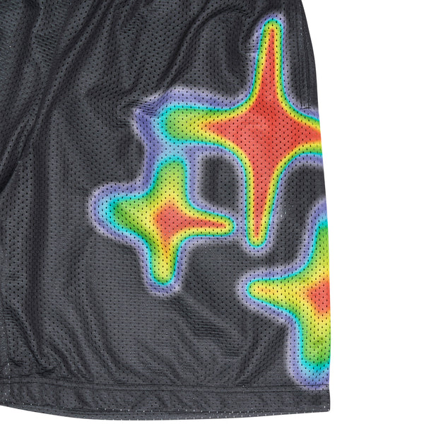 BLACK HEATMAP MESH SHORTS