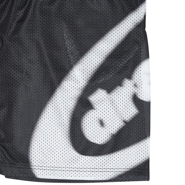 BLACK OVAL MESH SHORTS